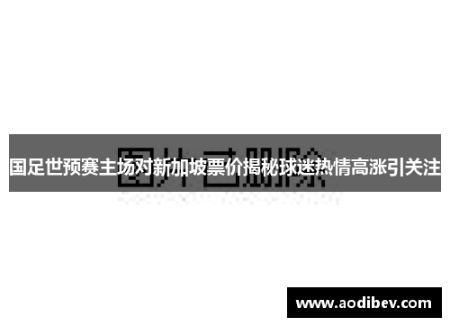 国足世预赛主场对新加坡票价揭秘球迷热情高涨引关注